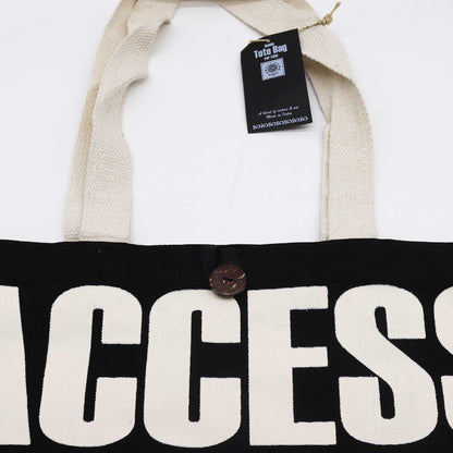 Nomad Sari Iconic Classic Tote Bag - ACCESS ALL AREAS - Black Natural 10oz