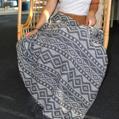 Boho Komfort Plédek - Szürke Geometrikus