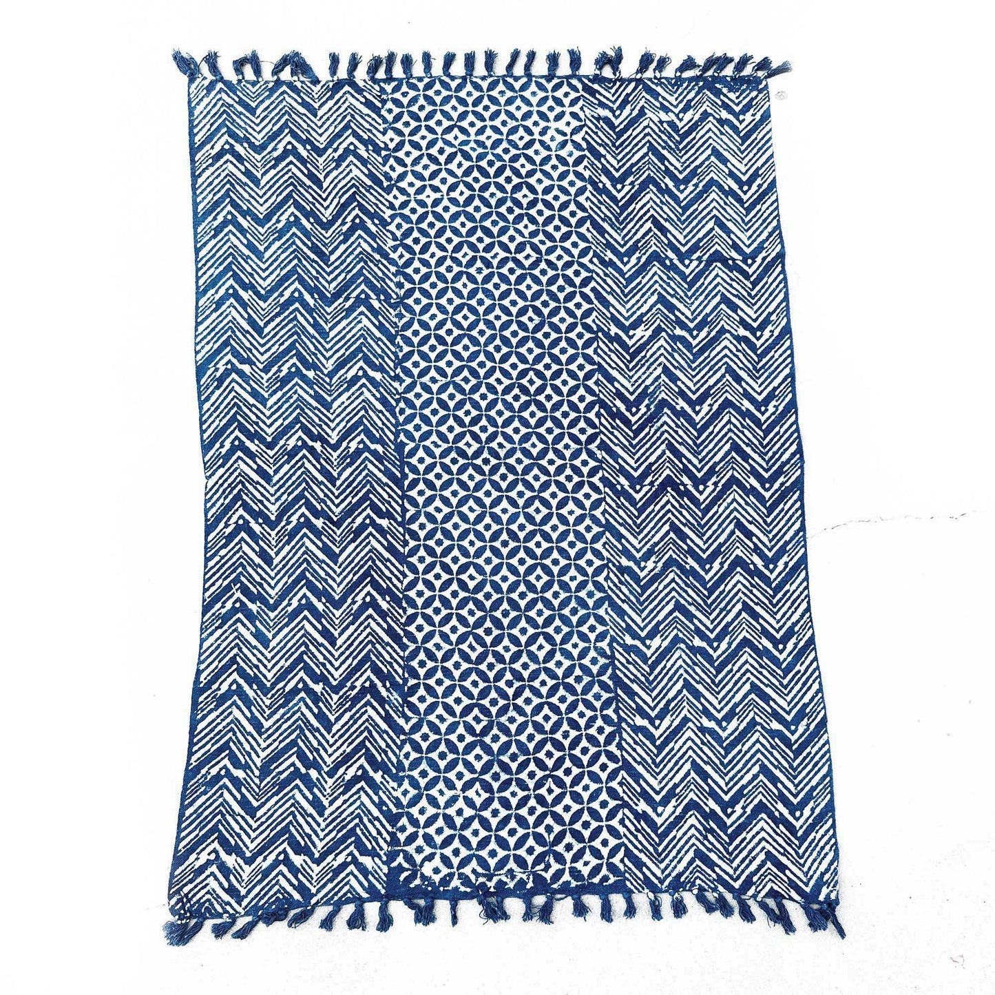Kézzel készített indigó takaró - 170x120cm - Namoona Hullámok