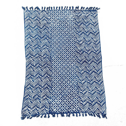 Kézzel készített indigó takaró - 170x120cm - Namoona Hullámok