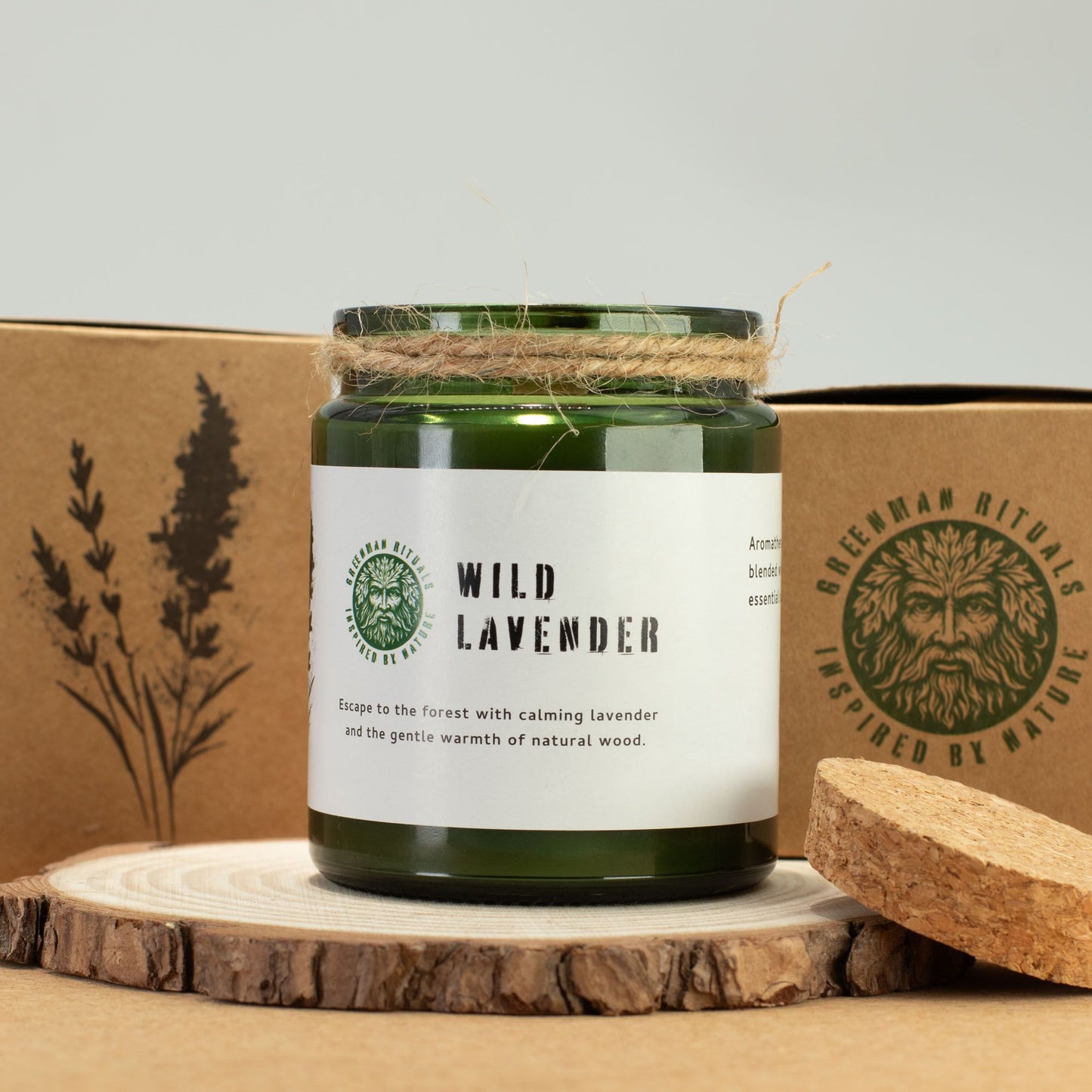 Greenman Woodwick Szója Gyertya - Vadlevendula