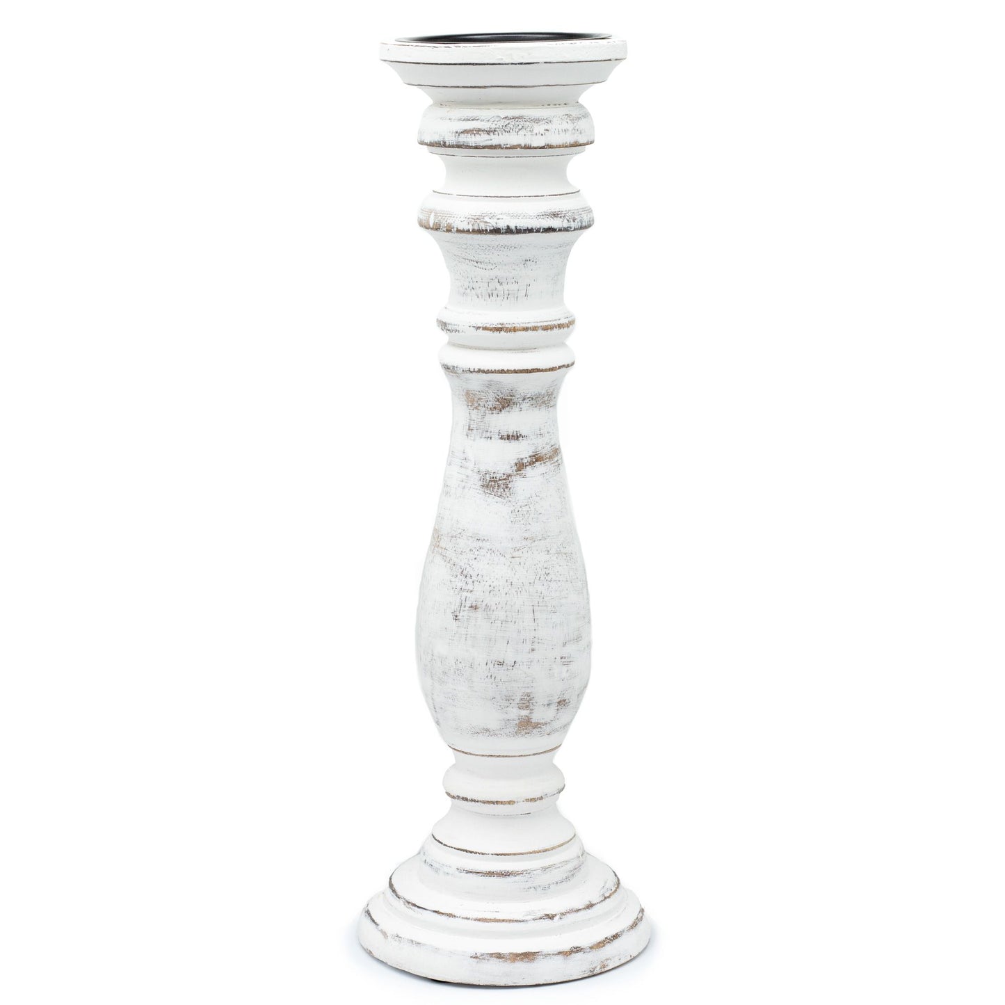 Klasszikus Gyertyatartó - Fehérre meszelt - 37x10cm - Nagy