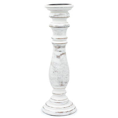 Klasszikus Gyertyatartó - Fehérre meszelt - 37x10cm - Nagy