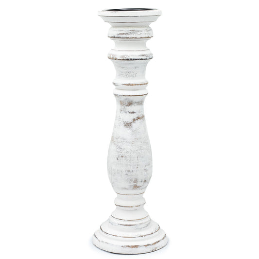 Klasszikus Gyertyatartó - Fehérre meszelt - 37x10cm - Nagy