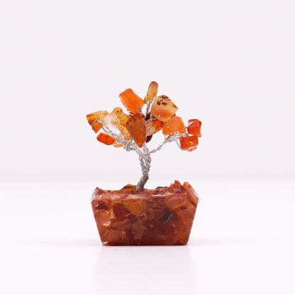 Mini drágakő fák orgonit alapon - karneol (15 kő)