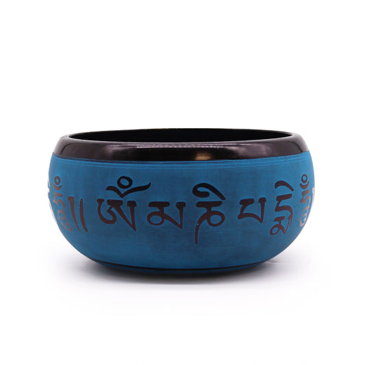 Földpor hangtál - Kék mantra Öt Buddha - 16cm