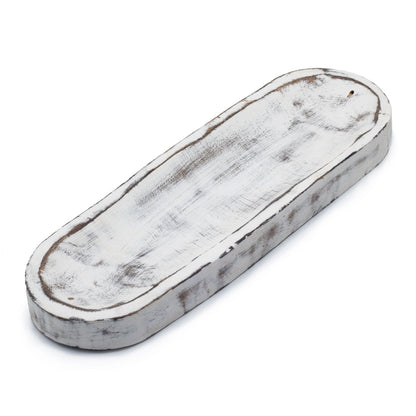 Nagy tömjéntálca 30x10 cm - Klasszikus fehérre meszelt