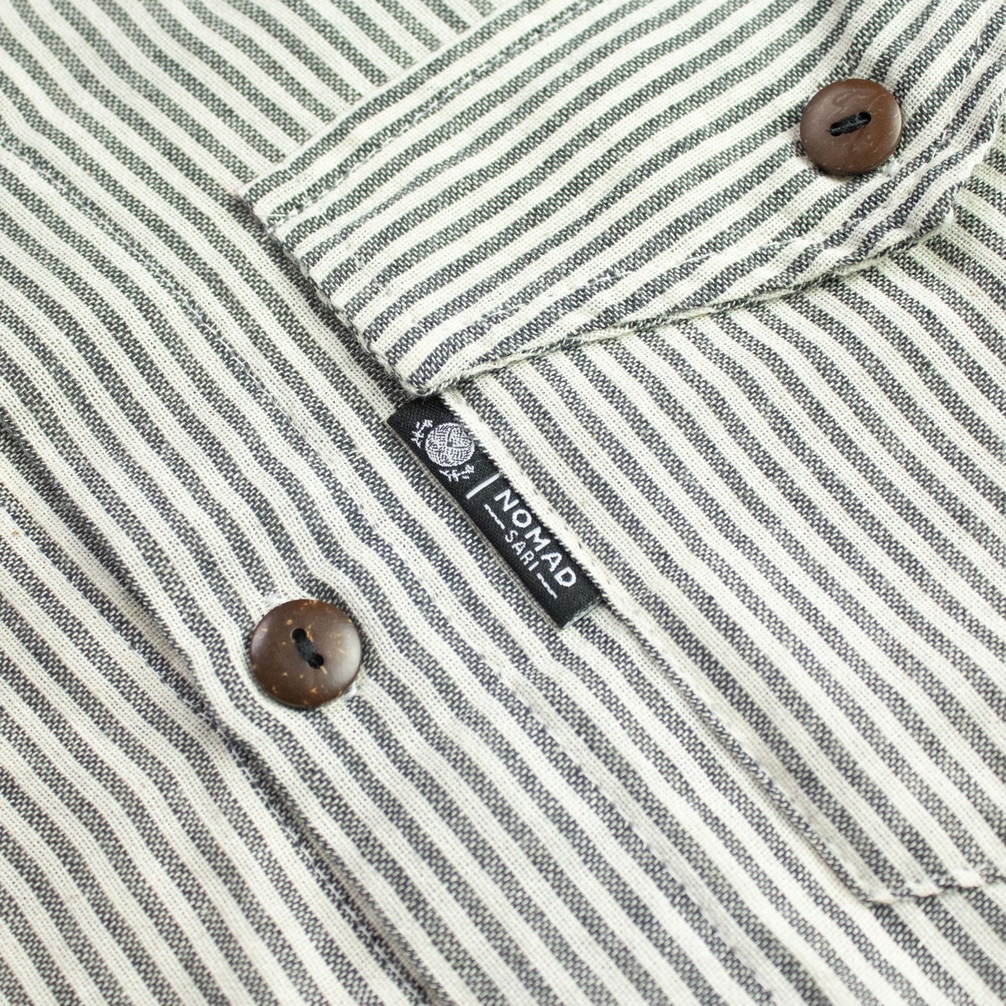 Nomad Sari Grandad Shirt - Grey Stone