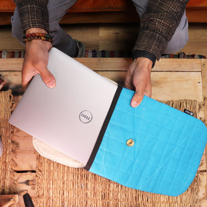 13 hüvelykes párnázott laptop tok – őrült sárga – 14 oz-os kőmosott farmer