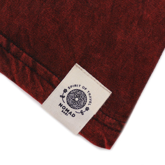Nomad Sari Kőmosott Pamut Póló – Mandala – Bordó – S