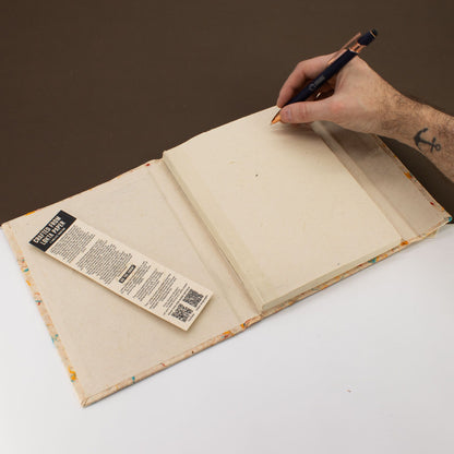 Nagy, vegyes színű lokta pamut notesz (21x15 cm) – 45 lap – könyvjelzővel