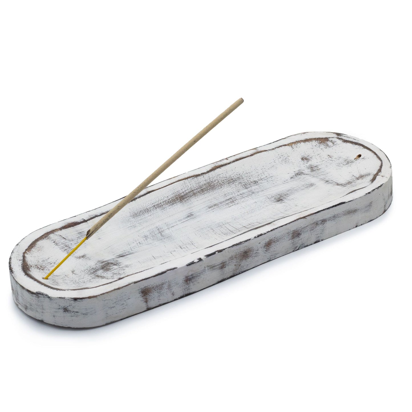 Nagy tömjéntálca 30x10 cm - Klasszikus fehérre meszelt