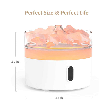 Himalájai só Aroma Diffúzor - Éjjeli lámpa - USB-C - Lánghatás (só mellékelve)