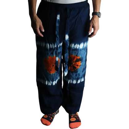 Japanese Style Lounge Pants - Teal & Orange