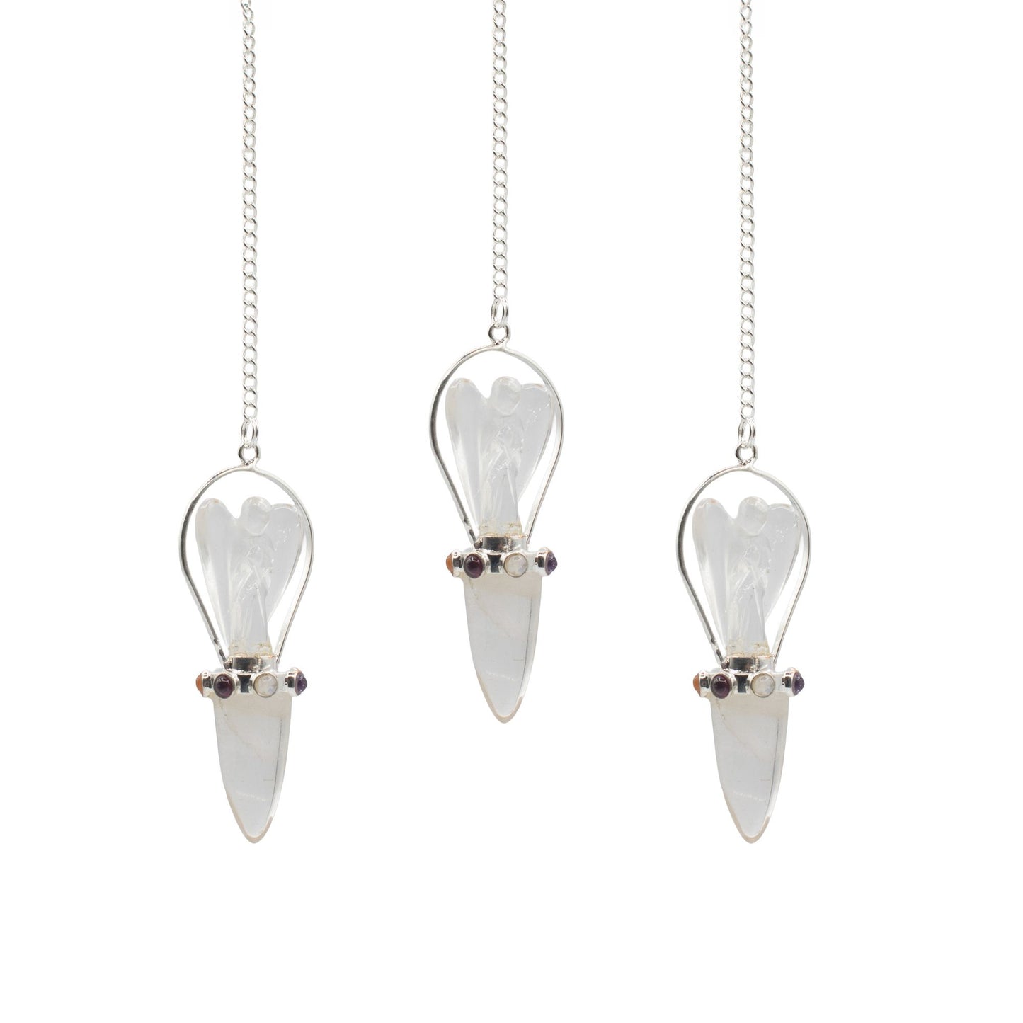 Celestial Guide - Two Piece Angel Pendulum - Chakra Band - Clear Quartz