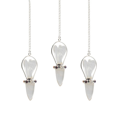 Celestial Guide - Two Piece Angel Pendulum - Chakra Band - Clear Quartz