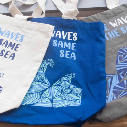 Nyomtatott pamuttáska - We are Waves - Natúr