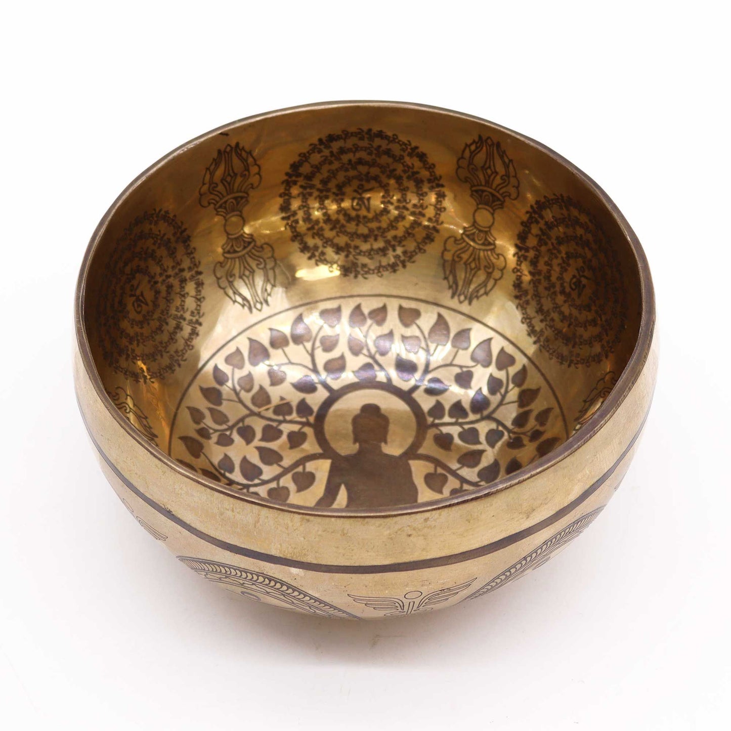 Tibeti gyógyító vésett tál – 16cm – Bódhi fa Buddha