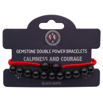 Gemstone Double Power karkötő – Fekete Achát