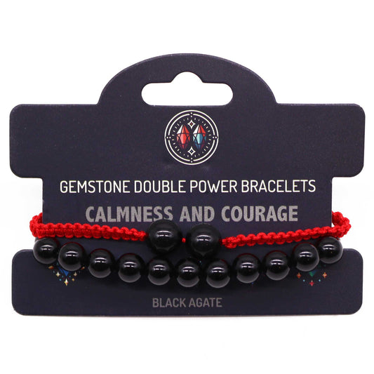 Gemstone Double Power karkötő – Fekete Achát
