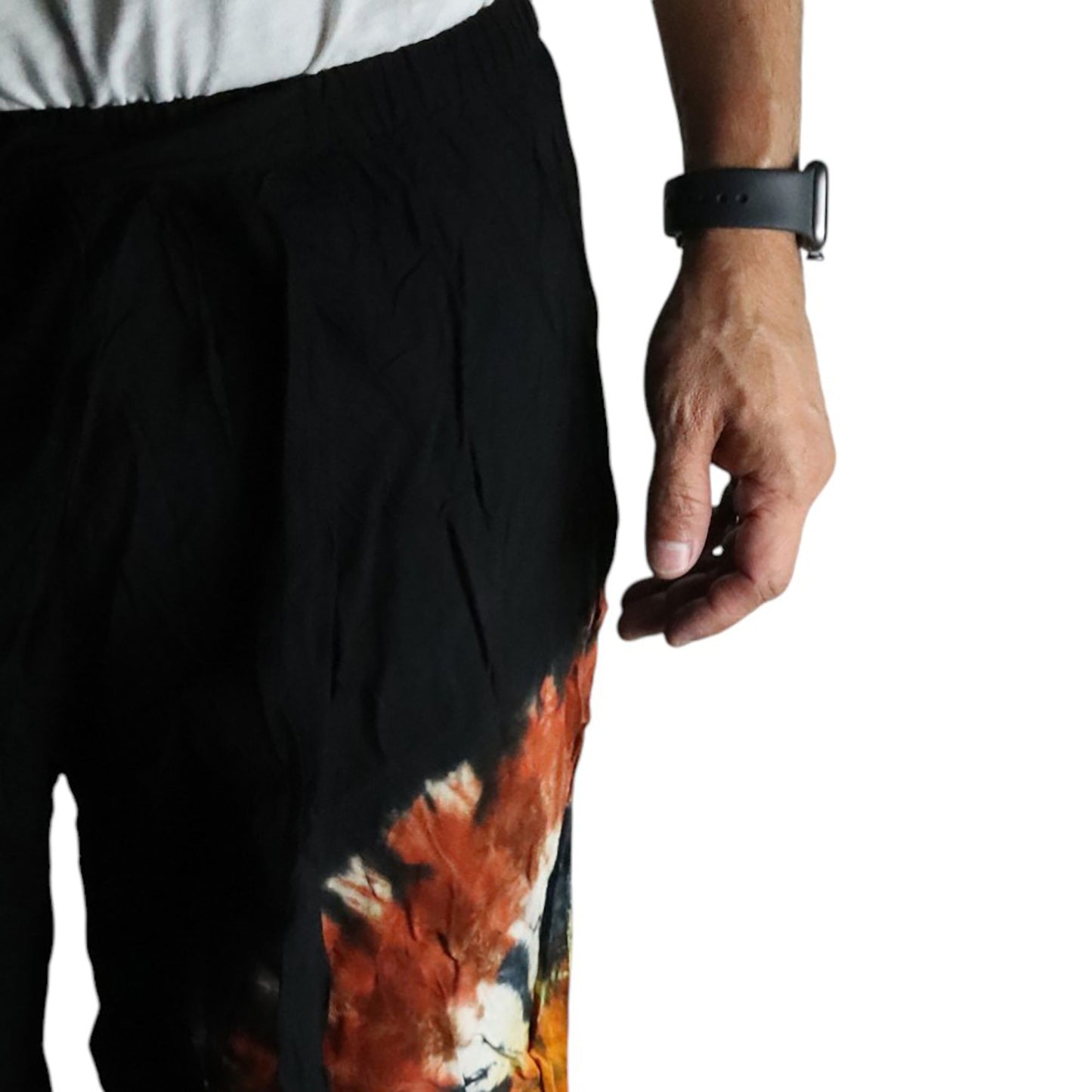 Japanese Style Lounge Pants - Black Chocolate & Orange