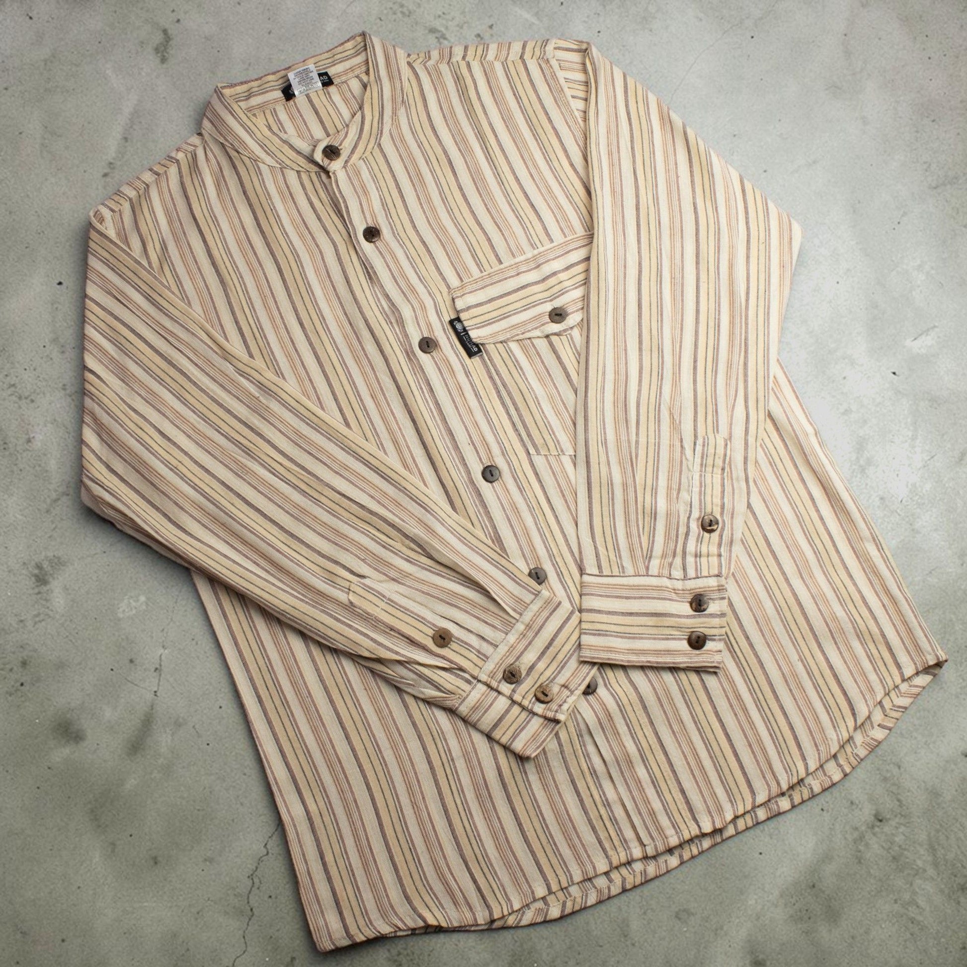Nomad Sari Grandad Shirt - Brown Beige
