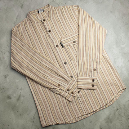 Nomad Sari Grandad Shirt - Brown Beige