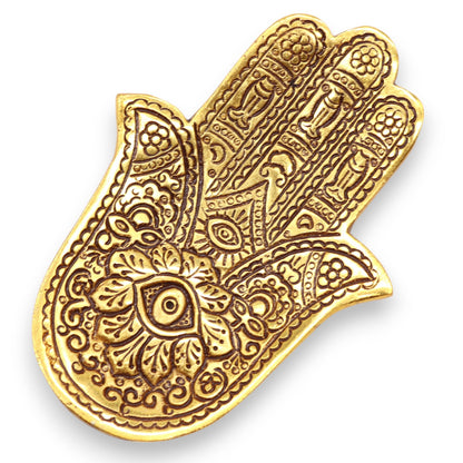 Arany alumínium kis Hamsa füstölőtartó 13x5,5cm