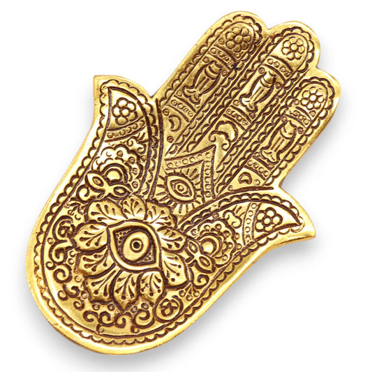 Arany alumínium kis Hamsa füstölőtartó 13x5,5cm