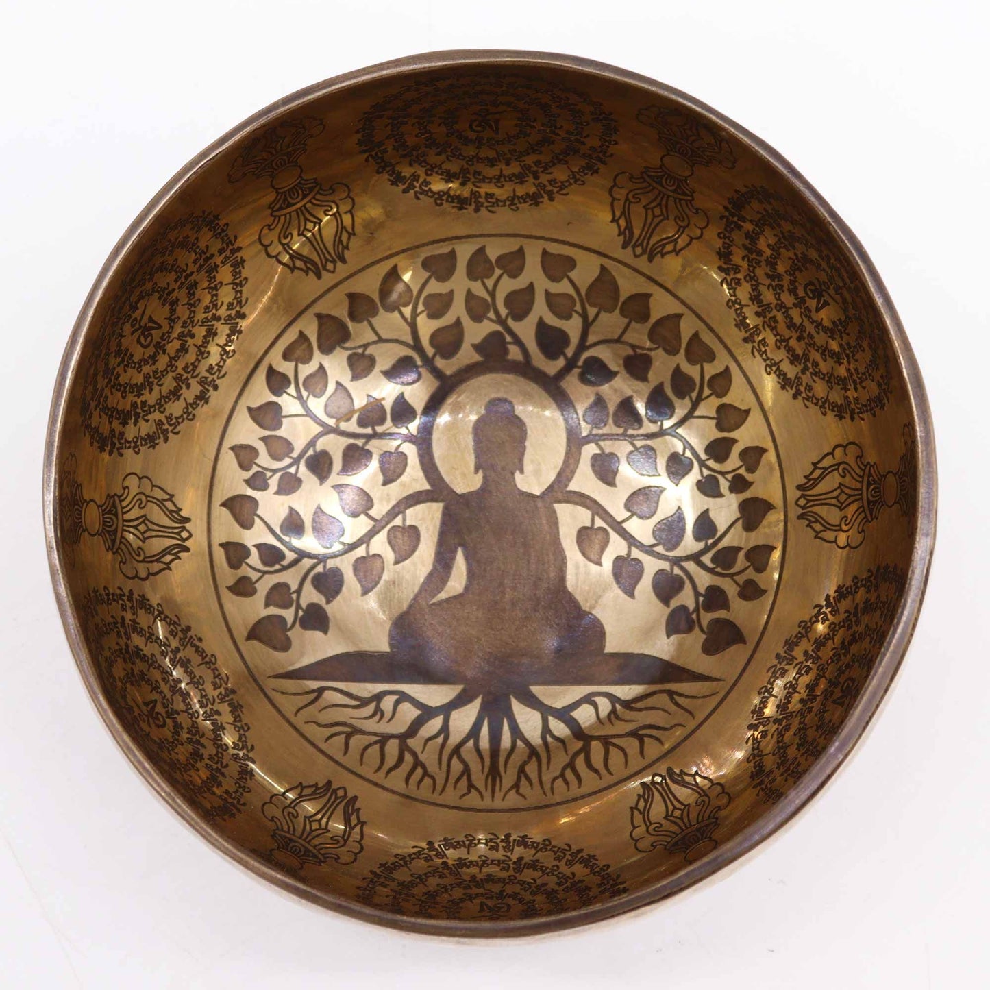 Tibeti gyógyító vésett tál – 16cm – Bódhi fa Buddha