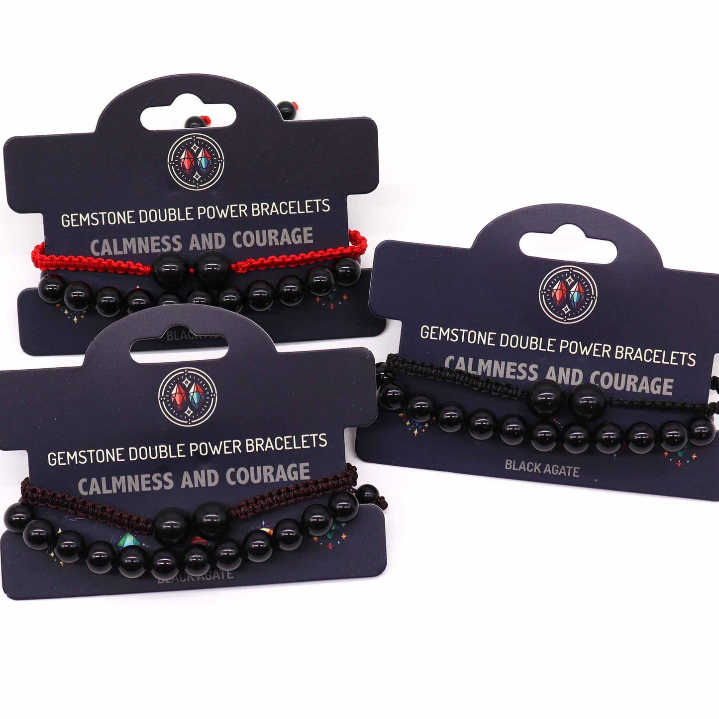 Gemstone Double Power karkötő – Fekete Achát