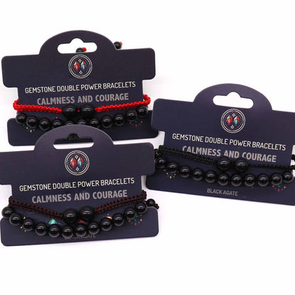 Gemstone Double Power karkötő – Fekete Achát