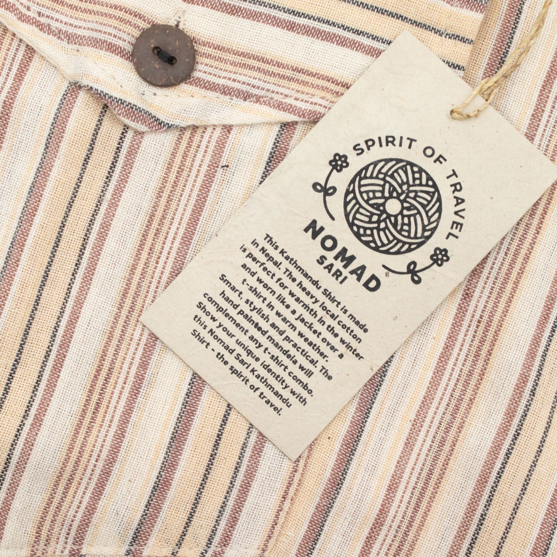 Nomad Sari Grandad Shirt - Brown Beige