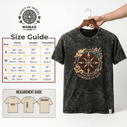 Nomad Szári Kőmosott Pamut Póló - Sárkány Mandala - Bordó - XL