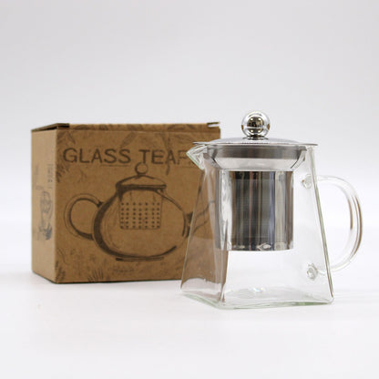 Üveg Teáskanna Teafőzővel - Torony Alakú - 350ml