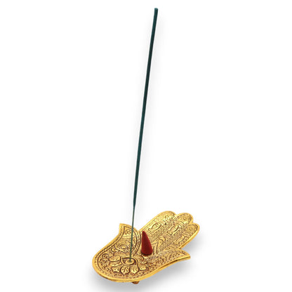 Arany alumínium kis Hamsa füstölőtartó 13x5,5cm