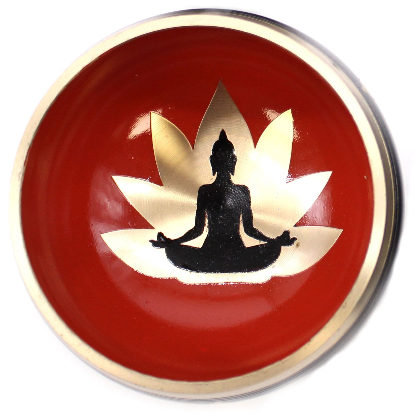 Buddha éneklő tál készlet – fekete/narancs, 10,7 cm