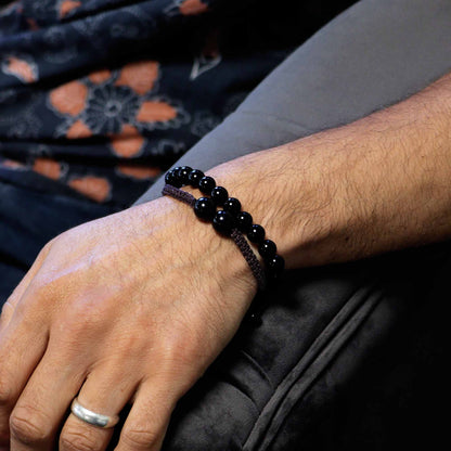 Gemstone Double Power karkötő – Fekete Achát
