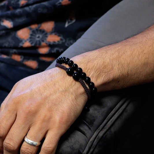 Gemstone Double Power karkötő – Fekete Achát