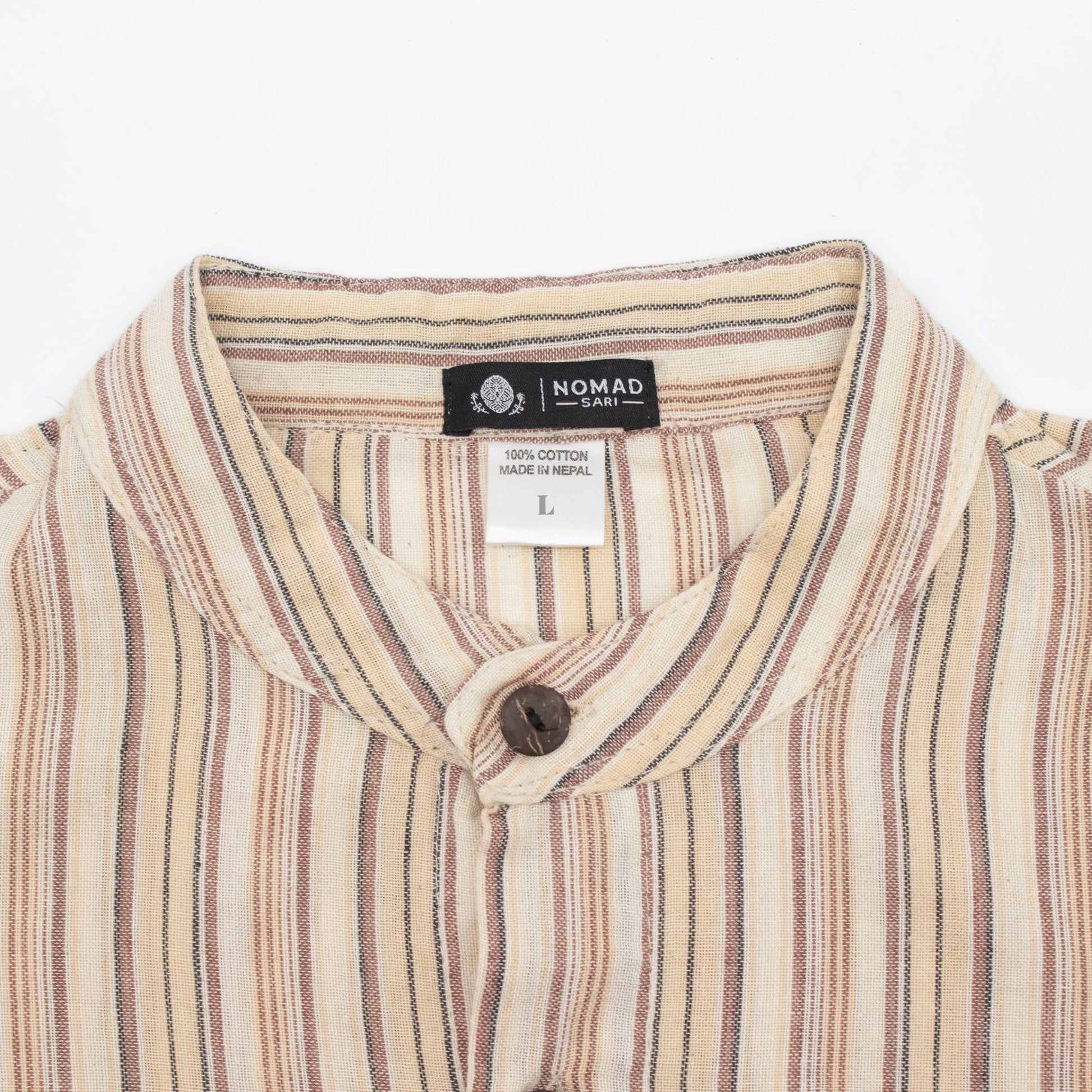 Nomad Sari Grandad Shirt - Brown Beige