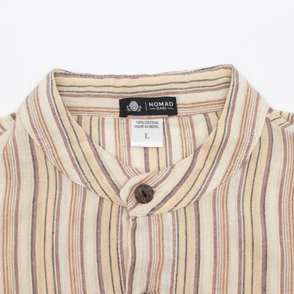 Nomad Sari Grandad Shirt - Brown Beige
