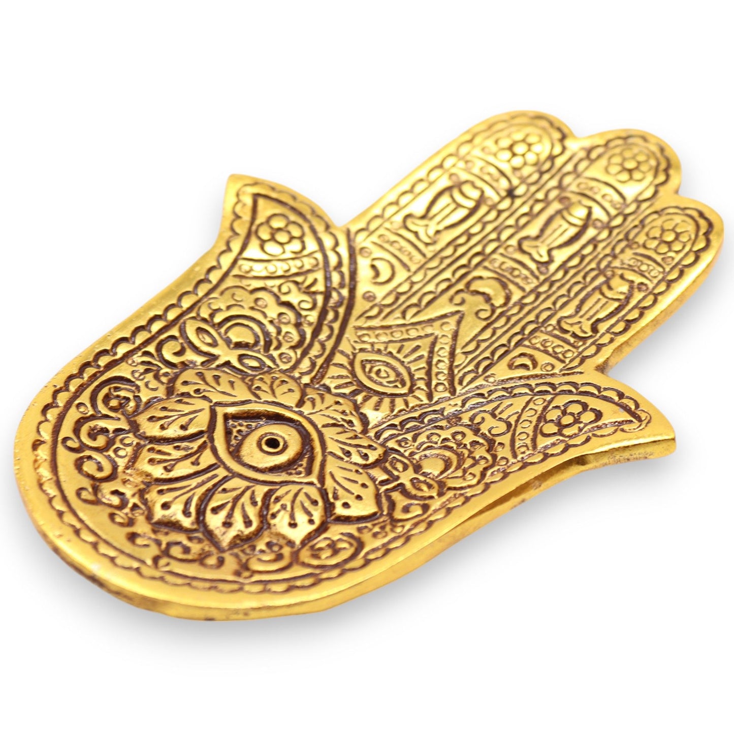 Arany alumínium kis Hamsa füstölőtartó 13x5,5cm