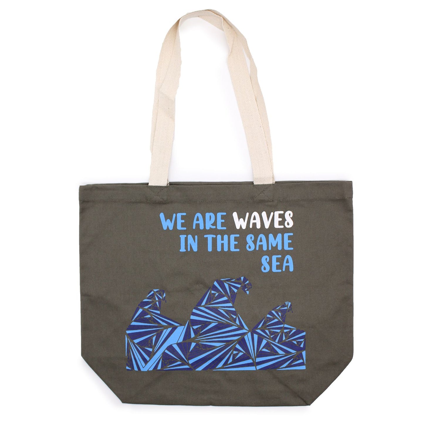 Nyomtatott pamuttáska - We are Waves - Natúr