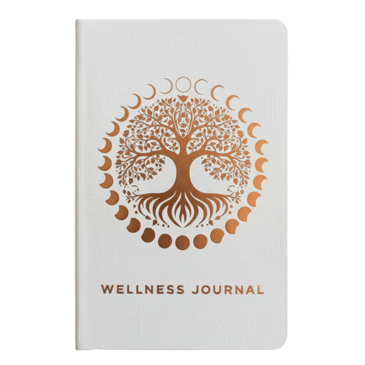 Fehér wellness napló - 120 oldal - Rozéarany életfa
