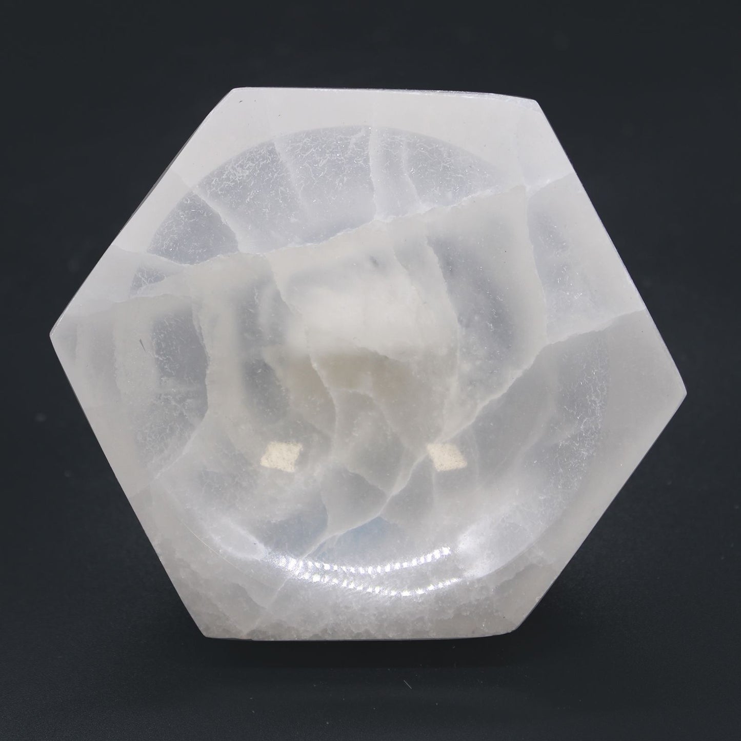 Szelenit hatszög tál - 10 cm