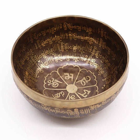 Tibeti gyógyító vésett tál – 16 cm – Mantra