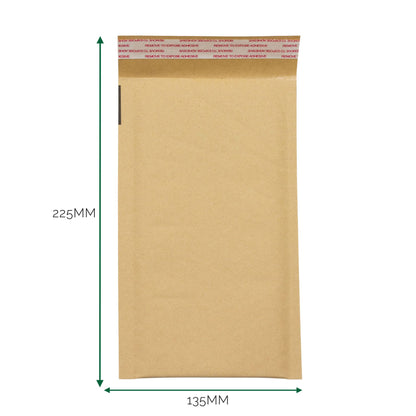 Kraft Párnázott Buborékos Boríték (135x225+40mm)