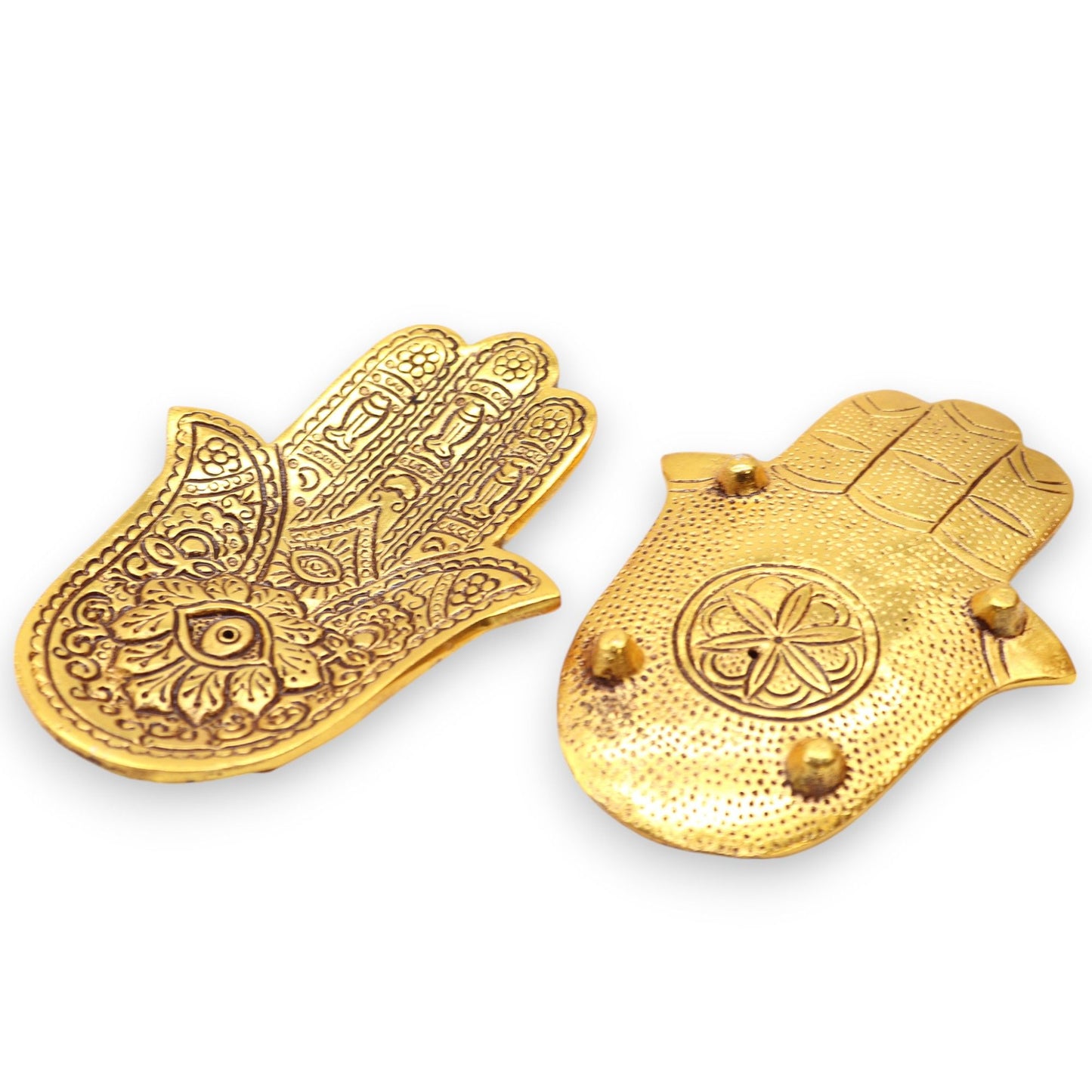 Arany alumínium kis Hamsa füstölőtartó 13x5,5cm