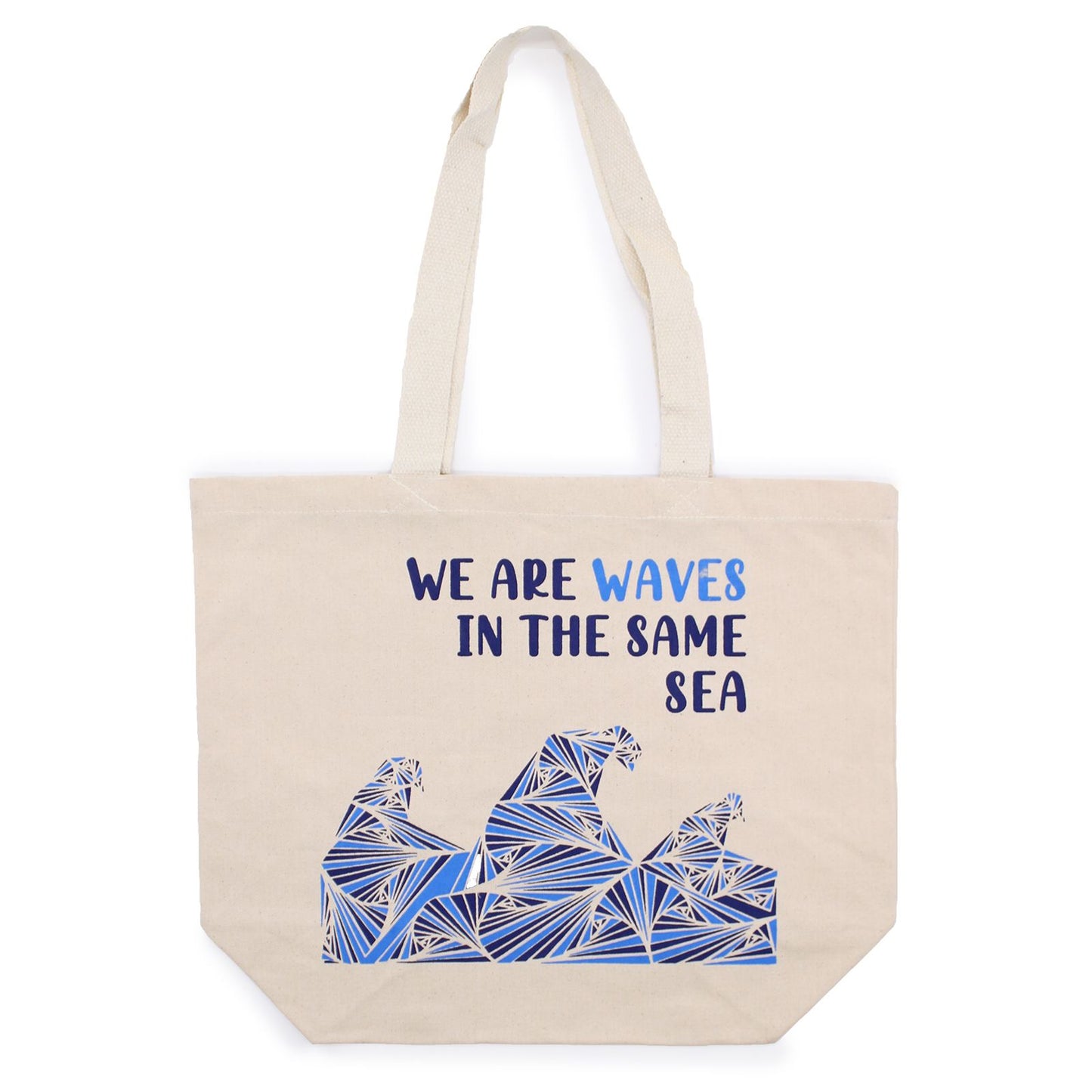Printed Cotton Bag - We are Waves - Grey