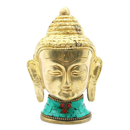 Sárgaréz Buddha figura - Nagy fej - 11,5 cm